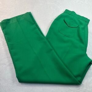 Vintage Green Wide Leg Trousers Women Size 22 Kelly Green High Rise